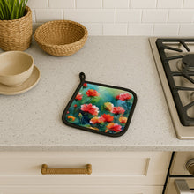 Load image into Gallery viewer, Ohio Scarlet Carnations in Watercolor Pair of Pot Holders
