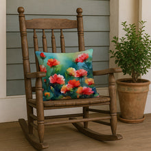 Load image into Gallery viewer, Ohio Scarlet Carnations in Watercolor Throw Pillow