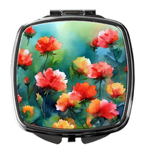 Load image into Gallery viewer, Ohio Scarlet Carnations in Watercolor Compact Mirror