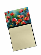 Load image into Gallery viewer, Ohio Scarlet Carnations in Watercolor Sticky Note Holder- Refiilable Desk Accessory Note Pad