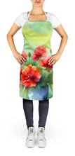 Load image into Gallery viewer, Ohio Scarlet Carnations in Watercolor Apron – Artist-Designed Kitchen, BBQ &amp; Craft Apron
