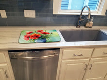 Load image into Gallery viewer, Ohio Scarlet Carnations in Watercolor Dish Drying Mat