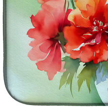 Load image into Gallery viewer, Ohio Scarlet Carnations in Watercolor Dish Drying Mat
