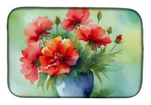 Load image into Gallery viewer, Ohio Scarlet Carnations in Watercolor Dish Drying Mat