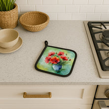 Load image into Gallery viewer, Ohio Scarlet Carnations in Watercolor Pair of Pot Holders