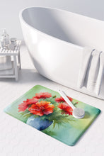 Load image into Gallery viewer, Ohio Scarlet Carnations in Watercolor Memory Foam Kitchen Mat