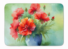 Load image into Gallery viewer, Ohio Scarlet Carnations in Watercolor Memory Foam Kitchen Mat