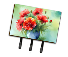 Load image into Gallery viewer, Ohio Scarlet Carnations in Watercolor Leash or Key Holder