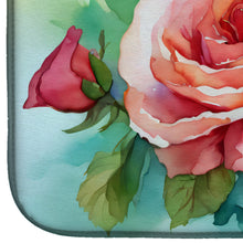 Load image into Gallery viewer, Oklahoma Roses in Watercolor Dish Drying Mat