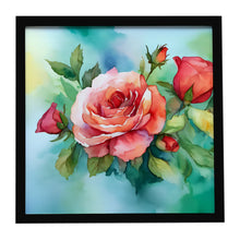 Load image into Gallery viewer, Oklahoma Roses in Watercolor Framed Metal Print