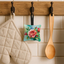 Load image into Gallery viewer, Oklahoma Roses in Watercolor Hanging Square Fabric Ornament 3.5 × 3.5
