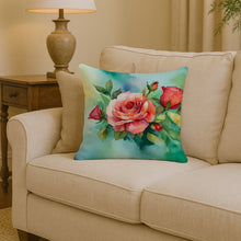 Load image into Gallery viewer, Oklahoma Roses in Watercolor Throw Pillow