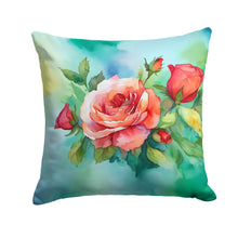 Load image into Gallery viewer, Oklahoma Roses in Watercolor Throw Pillow