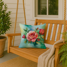 Load image into Gallery viewer, Oklahoma Roses in Watercolor Throw Pillow