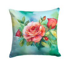 Load image into Gallery viewer, Oklahoma Roses in Watercolor Throw Pillow
