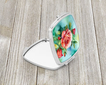 Load image into Gallery viewer, Oklahoma Roses in Watercolor Compact Mirror