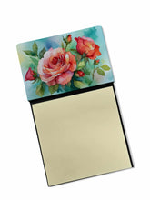 Load image into Gallery viewer, Oklahoma Roses in Watercolor Sticky Note Holder- Refiilable Desk Accessory Note Pad