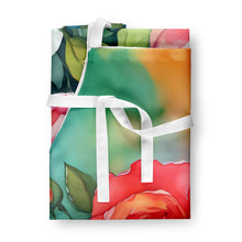 Load image into Gallery viewer, Oklahoma Roses in Watercolor Apron – Artist-Designed Kitchen, BBQ &amp; Craft Apron