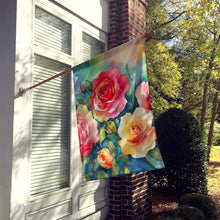 Load image into Gallery viewer, Oklahoma Roses in Watercolor House Flag
