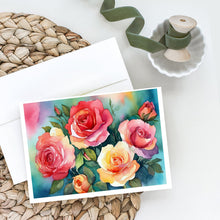 Load image into Gallery viewer, Oklahoma Roses in Watercolor Greeting Cards -  Blank Note Cards – 8-Pack of Artist-Designed Cards with Envelopes