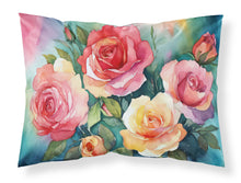Load image into Gallery viewer, Oklahoma Roses in Watercolor Fabric Standard Pillowcase – Artistic Decorative Front, White Back
