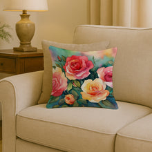 Load image into Gallery viewer, Oklahoma Roses in Watercolor Throw Pillow