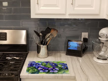 Load image into Gallery viewer, Rhode Island Violets in Watercolor Glass Cutting Boards – Durable, Decorative Kitchen Art Large