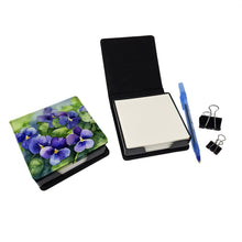 Load image into Gallery viewer, Rhode Island Violets in Watercolor PU Leather Note Paper Holder