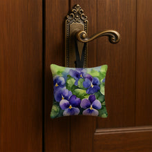Load image into Gallery viewer, Rhode Island Violets in Watercolor Hanging Square Fabric Ornament 3.5 × 3.5