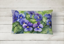 Load image into Gallery viewer, Rhode Island Violets in Watercolor Fabric Decorative Pillow