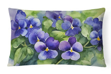 Load image into Gallery viewer, Rhode Island Violets in Watercolor Fabric Decorative Pillow
