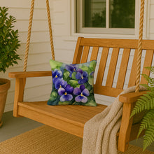 Load image into Gallery viewer, Rhode Island Violets in Watercolor Throw Pillow