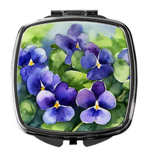 Load image into Gallery viewer, Rhode Island Violets in Watercolor Compact Mirror