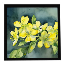 Load image into Gallery viewer, South Carolina Yellow Jessamine in Watercolor Framed Metal Print