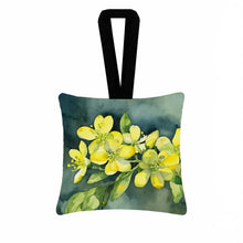 Load image into Gallery viewer, South Carolina Yellow Jessamine in Watercolor Hanging Square Fabric Ornament 3.5 × 3.5