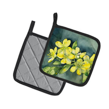 Load image into Gallery viewer, South Carolina Yellow Jessamine in Watercolor Pair of Pot Holders