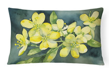 Load image into Gallery viewer, South Carolina Yellow Jessamine in Watercolor Fabric Decorative Pillow