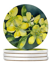 Load image into Gallery viewer, South Carolina Yellow Jessamine in Watercolor Large Sandstone Coasters Pack of 4
