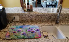 Load image into Gallery viewer, South Dakota Pasque Flowers in Watercolor Dish Drying Mat