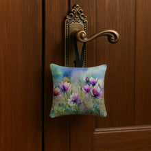 Load image into Gallery viewer, South Dakota Pasque Flowers in Watercolor Hanging Square Fabric Ornament 3.5 × 3.5