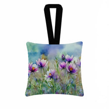 Load image into Gallery viewer, South Dakota Pasque Flowers in Watercolor Hanging Square Fabric Ornament 3.5 × 3.5