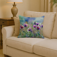 Load image into Gallery viewer, South Dakota Pasque Flowers in Watercolor Throw Pillow
