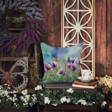 Load image into Gallery viewer, South Dakota Pasque Flowers in Watercolor Throw Pillow