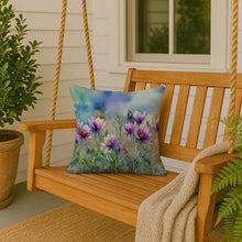 Load image into Gallery viewer, South Dakota Pasque Flowers in Watercolor Throw Pillow