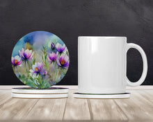 Load image into Gallery viewer, South Dakota Pasque Flowers in Watercolor Large Sandstone Coasters Pack of 4