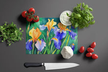 Load image into Gallery viewer, Tennessee Iris in Watercolor Glass Cutting Boards – Durable, Decorative Kitchen Art Large