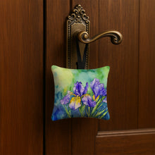 Load image into Gallery viewer, Tennessee Iris in Watercolor Hanging Square Fabric Ornament 3.5 × 3.5