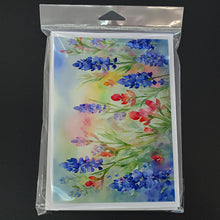 Load image into Gallery viewer, Texas Bluebonnets in Watercolor Greeting Cards -  Blank Note Cards – 8-Pack of Artist-Designed Cards with Envelopes