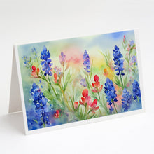 Load image into Gallery viewer, Texas Bluebonnets in Watercolor Greeting Cards -  Blank Note Cards – 8-Pack of Artist-Designed Cards with Envelopes