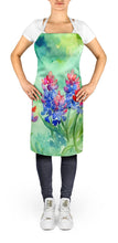 Load image into Gallery viewer, Texas Bluebonnets in Watercolor Apron – Artist-Designed Kitchen, BBQ &amp; Craft Apron